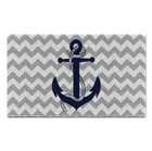 Navy Blue Nautical Anchor Waterproof Door Mat 17×30 InchCoastal Non-Slip Door...