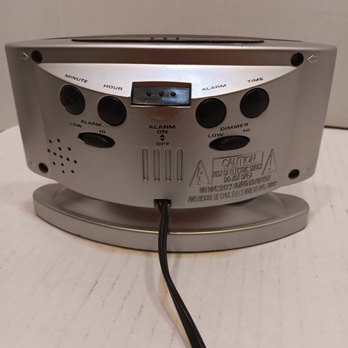 Sharp LED Digital Alarm Clock, Swivel Base, SilverCase, Red Display, SPC033 - Picture 3 of 5