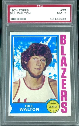 BILL WALTON ROOKIE 1974 TOPPS #39 TRAIL BLAZERS HOF PSA 7 RIP ☮️ (Under graded)