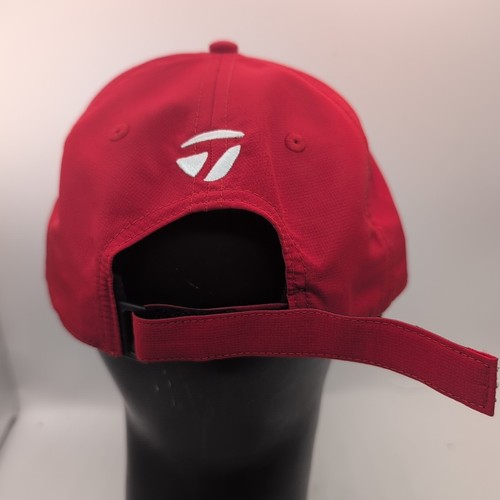 Cappello da golf Taylormade taglia unica rosso regolabile rialzato logo ricamato berretto - Foto 3 di 10