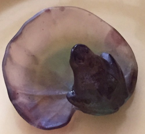 Daum France Pate de Verre Deverre Frog on Lily Pad SIGNED - Picture 4 of 10
