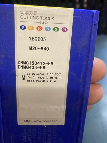 Qty:10 ZCC.CT DNMG433-EM DNMG150412-EM YBG205 CNC Carbide Inserts M20-M40 - Picture 5 of 7