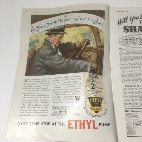 Literary Digest December 2 1933 Magazine Complete Waterman's Pen Advertisements - Picture 3 of 5