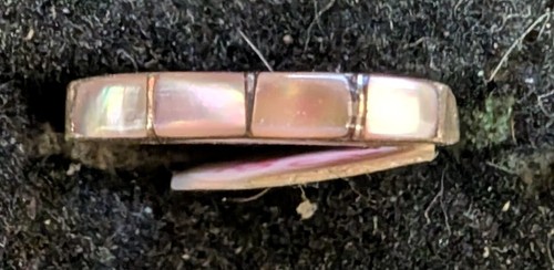 Zuni handgefertigter Sterling & rosa Perlmutt Damenring Größe 6,5 bis 8 - Bild 3 von 8