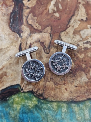 Vintage Sterling Silver 925 Celtic Entwined Knot Panel Cufflinks - Picture 4 of 7