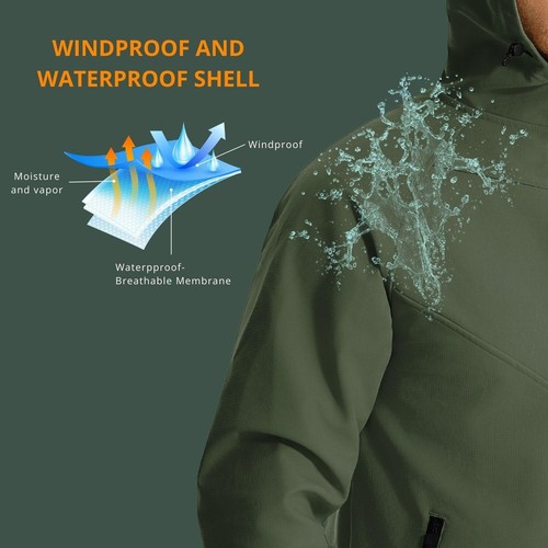 Wulibike Rain Jackets Women Waterproof Cycling Fleece Windbreaker Hooded Coat - Picture 33 of 34
