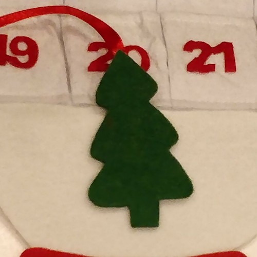 Hanging Snowman Advent Calendar. Velvet - measures (hat to foot) 27" x 13" wide - Picture 2 of 4