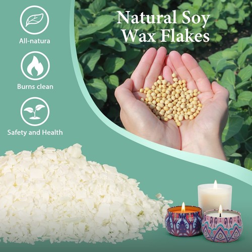 Natural Soy Candle Wax and Soy Candle Wax for Candle Making - 2 lbs Soy Wax f... - Picture 3 of 7