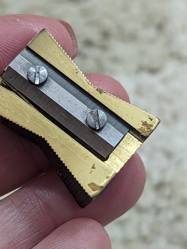 Alasco DRGM GERMANY SHARPENER BRASS GOLD TONE RARE - Picture 8 of 9