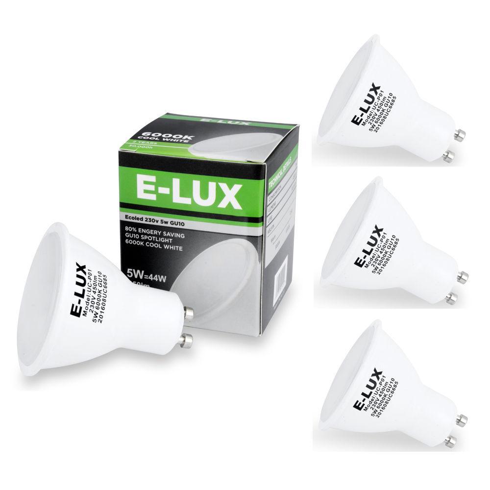 3 X LED GU10 5W BULBS SPOTLIGHT LAMPS WARM WHITE COOL WHITE EQUAL 44W