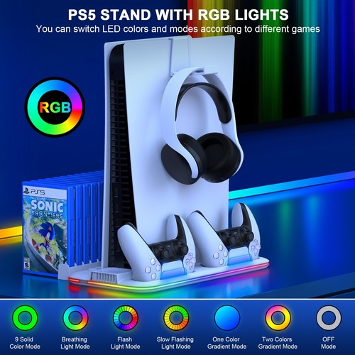 PS5 Slim Stand Cooling Station+Controller Charging Station For PS5 Digital/Disc - Picture 3 of 16