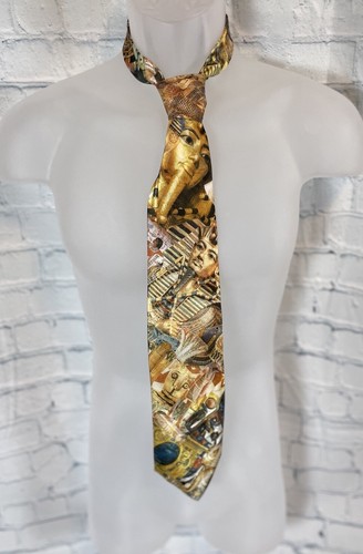Krawatte Herren GOLD Ägyptischer Papyrus Alte Geschichte Ägypten Grafik CELESTE STEIN - Bild 3 von 12