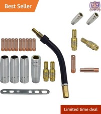 Welding Torch Kit Copper .040" 18pcs Contact Tips Gas Nozzles for MB15 Use