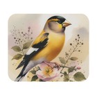 Mouse Pad (Rectangle) Evening Grosbeak on Branch Watercolor Design 5, Gift