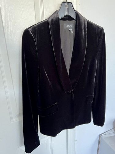 Nordstrom 1. State Damen Blazer schwarz klassisch Einknopf Samt Gr. XS (0) - Bild 5 von 7
