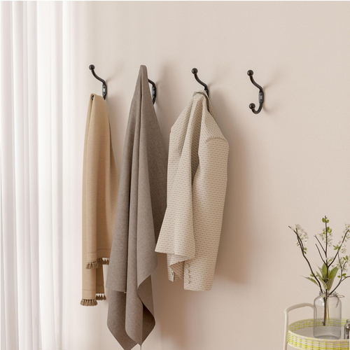 Wall Hooks for Hanging - Black Heavy Duty Coat Hanger Mount for Towels, Clothes, - Bild 8 von 8