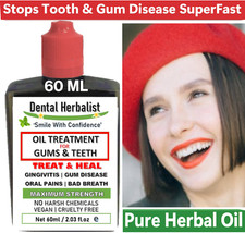 POTENT Gum Disease & Dental Pains Treatment Bad Breathe Cure - Herbal Oil 60 ML