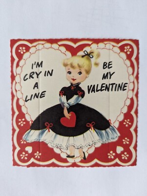 Cute Blonde Girl  Vintage Cute Die Cut Valentine  Unsigned