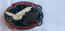 Vintage 1986 NASA Space Shuttle Challenger Metal Belt Buckle #SH1