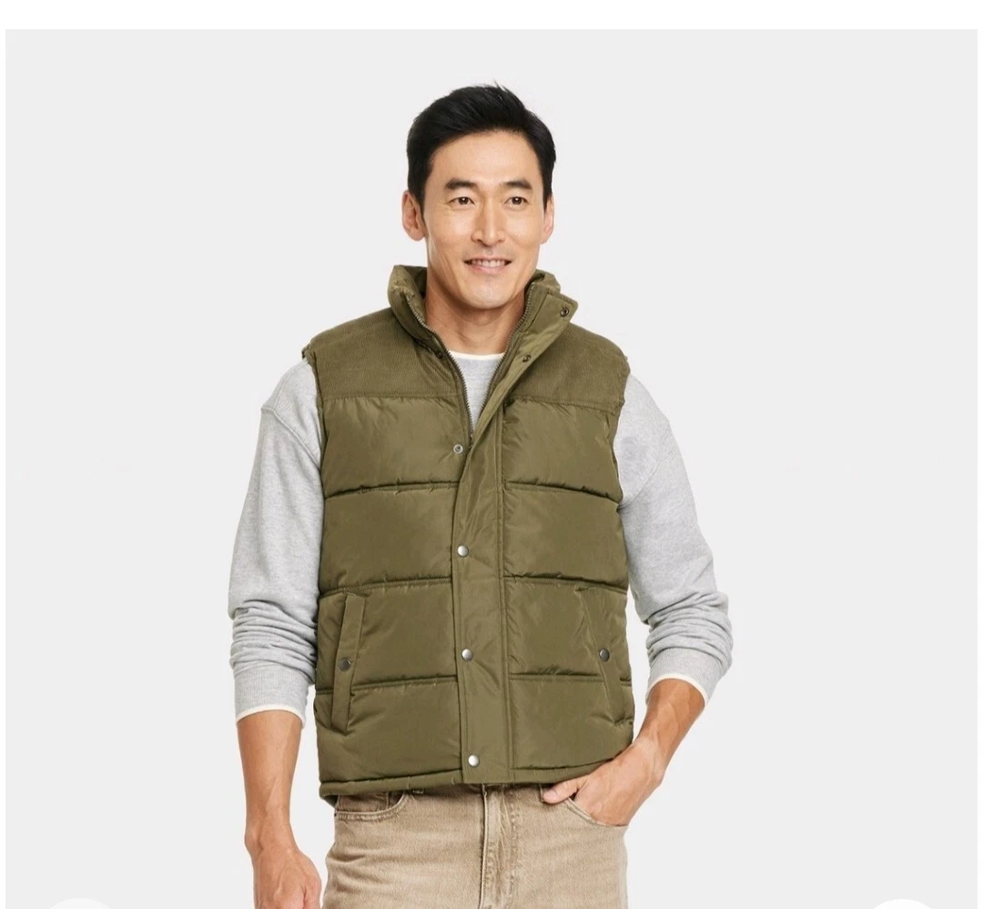 ✨️ Men's Midweight Puffer Sleeveless Jacket - Goodfellow & Co™ Green S
