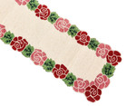 Multicolor Beads Table Runner Rose Floral Table Runner Spring Tableware 13X36 In