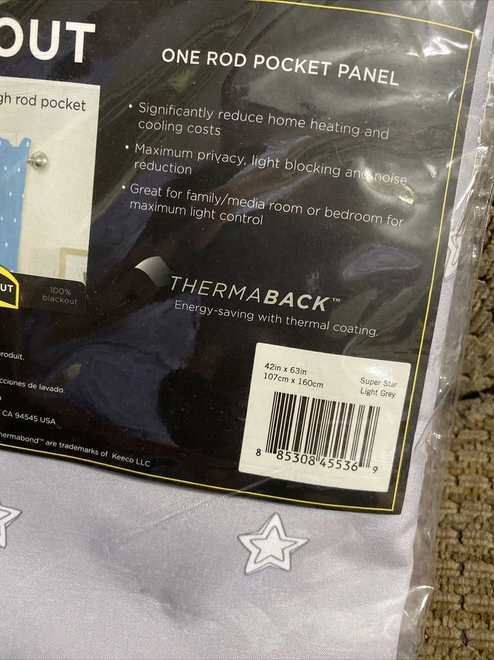 Cortina Eclipse Blackout Panel de Bolsillo de Una Varilla 42x63 Super Star Gris Claro Foto 2 de 4