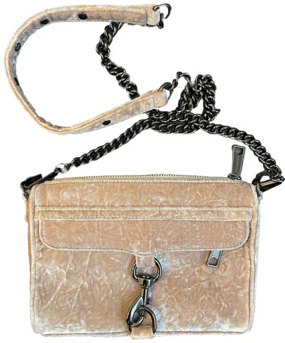 Rebecca Minkoff Suede Mini MAC Crossbody Purse Pink/Taupe Blend - Picture 21 of 23