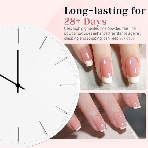 Dip Powder Nagelset Starter, Gentle Nude Pink Milky White Neutrale Hautfarbe - Bild 3 von 8