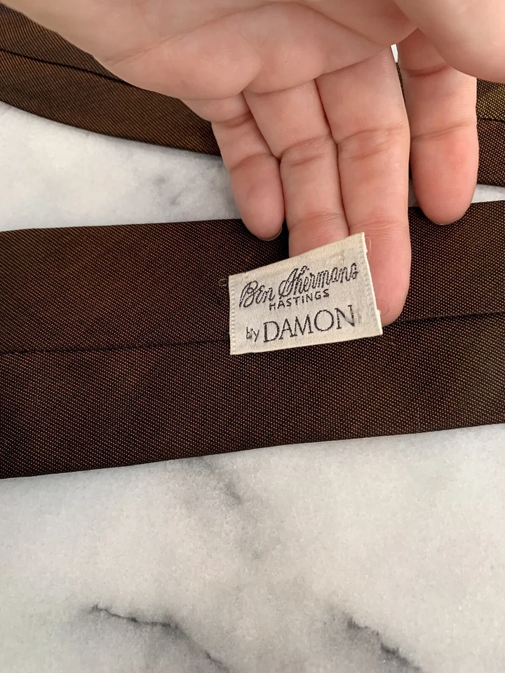 Corbata Ben Sherman Hastings de Damon Vintage 100% Seda a Rayas Foto 4 de 4