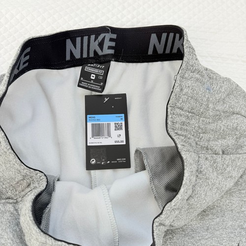 NWT Nike DRI-FIT Grey Heather Sweatpants Open Hem Joggers Pockets Mens Medium - Picture 3 of 9