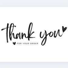 Pack of 100 Black and White Thank You Cards Business Card Size