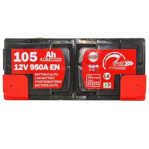 Batteria Auto Speed 105Ah AGM 950A Start&Stop 12V Nautica Barca Solare Camper - Foto 3 di 8