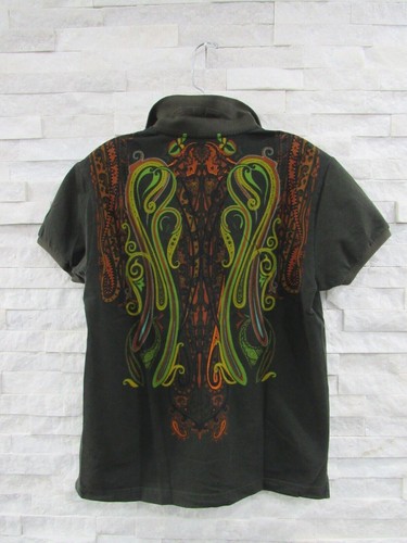 ETRO Olive Green Pique Cotton ICONIC Paisley Logo Polo Shirt S ITALY - Picture 5 of 6