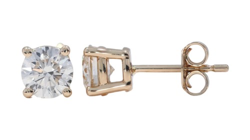 1.50 Ct FG/VS Lab Grown Diamond 4 Prong Push Back Stud Earring In 14K Solid Gold - Picture 7 of 11