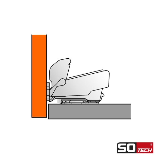 Hettich Sensys Weitwinkelscharnier 8657i Null-Einsprung Topfscharnier 165° - Bild 4 von 13