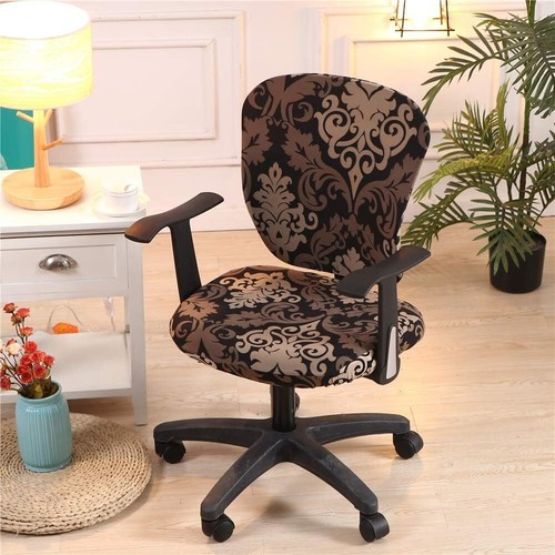 Printed split office chair cover stretch computer swivel chair cover desk chair - Picture 20 of 26