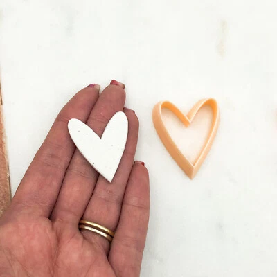 KALY AND KLAY Heart Clay Cutter • Skinny Love Valentines Polymer Clay Earring Makers Tools