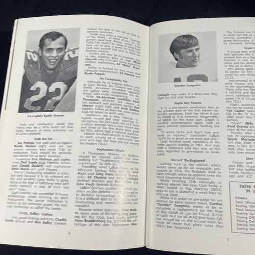 1970 University of Utah Utes Football Media Guide Record Book VTG College NCCA - Picture 4 of 12