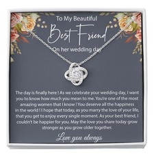 To My Best Friend On her Wedding Day Necklace, Best Friend Wedding Day Gift