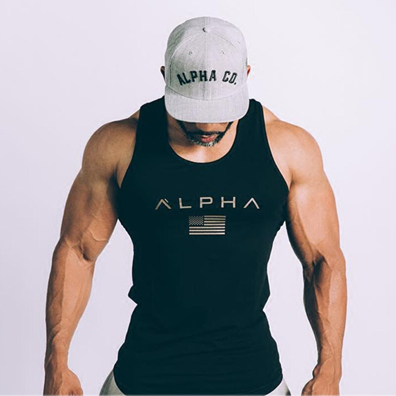 Vest bodybuilding clothing and fitness men undershirt tank tops tops golds men u-image
