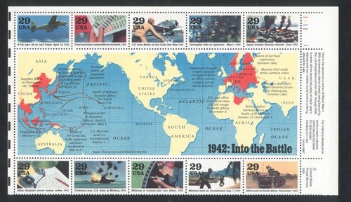 1992 U.S. COMMEMORATIVE YEAR SET *64 STAMPS* WITH WWII SHEET MINT-NH - Picture 3 of 3