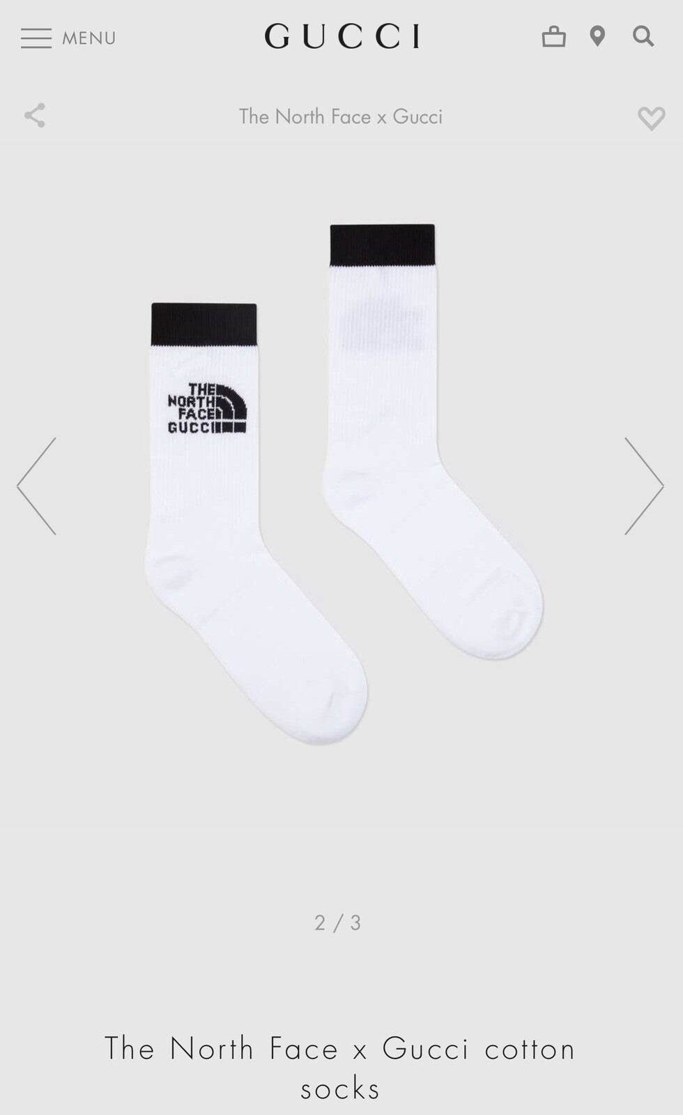 Brand New Authentic The North Face X GUCCI Cotton Socks Size Medium White | eBay Brand New Authentic The North Face X GUCCI Cotton Socks Size Medium White | eBay