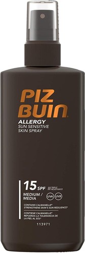 Piz Buin Allergy Sun Sensitive Skin Spray SPF15 Advance Uva / UVB Filtr przeciwsłoneczny 200ml - Zdjęcie 2 z 7