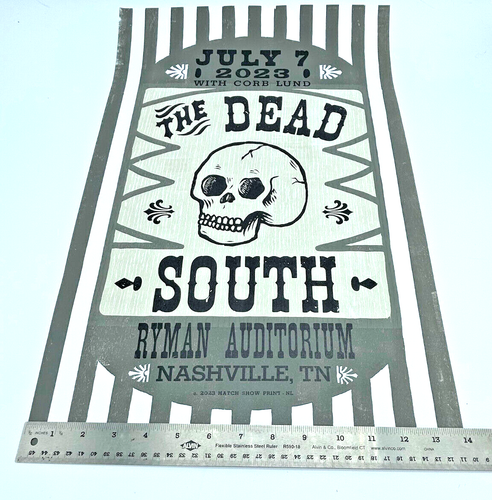 7/7/23 The Dead South Ryman Auditorium Hatch Show Póster Impreso Nashville TN - Imagen 6 de 8