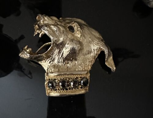 Gold Tone Wolf Head Gürtelschnalle - Bild 2 von 3