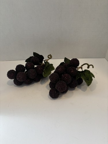 Vintage 2er Set Zuckerperlen rot lila Trauben Trauben