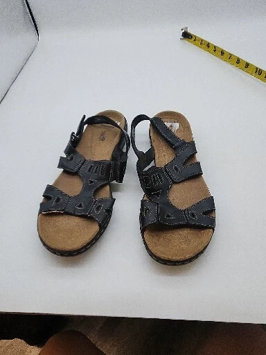 clarks collection sandali donna morbidi ammortizzati strapback taglia 9 marrone nero