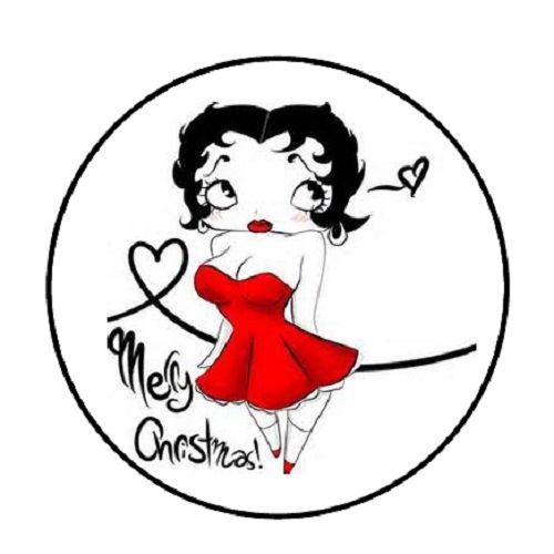 48  Betty Boop Merry Christmas!!!! ENVELOPE SEALS LABELS STICKERS 1.2" ROUND - Picture 1 of 1
