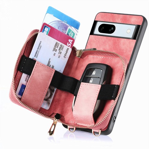 For Google Pixel 6/6a/7/7a/8/8 Pro Crossbody Zipper Stand Leather Wallet Case - Picture 71 of 72