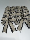 Tan Black White Polka Dot Edge Christmas All Year Bows Rustic Farmhouse Set/12